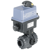 8804-Plastic - 2/2 or 3/2 way ball valve with electric rotary actuator